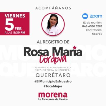 La maestra Rosa María Córdova se registró como precandidata a la alcaldía de Querétaro