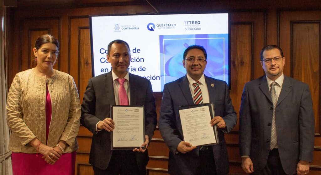 Firman convenio Contraloría y TEEQ en material de profesionalización