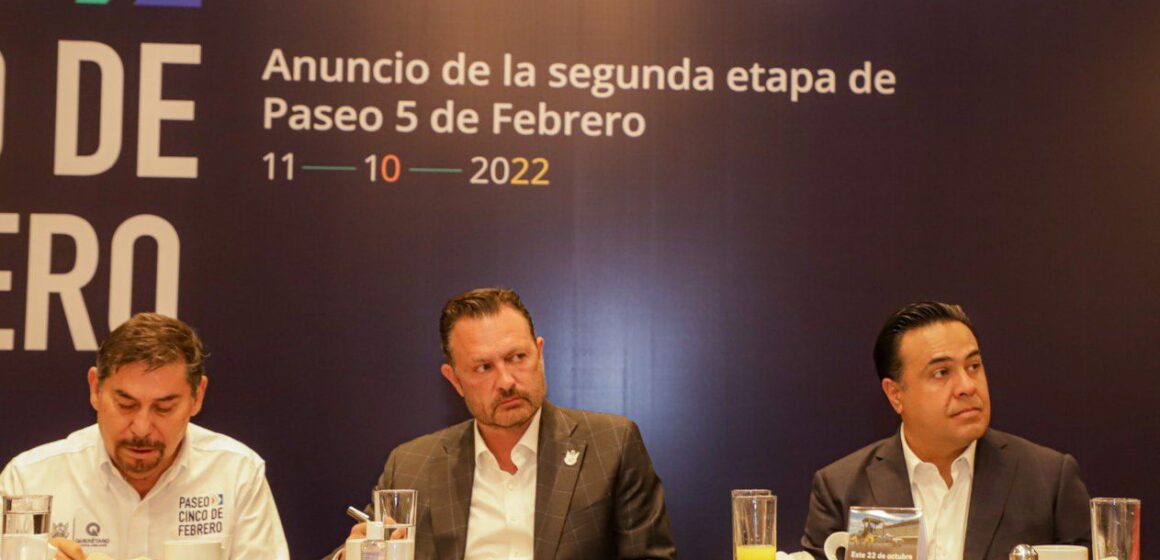 Anuncia Gobernador arranque de segunda etapa de Paseo 5 de Febrero