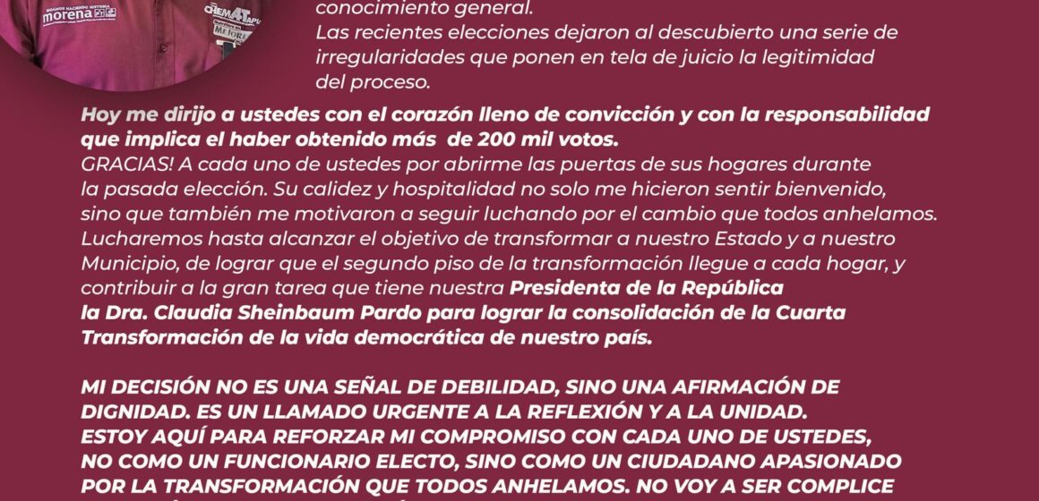 La Cuarta Transformación se consolidará en Querétaro: Chema Tapia